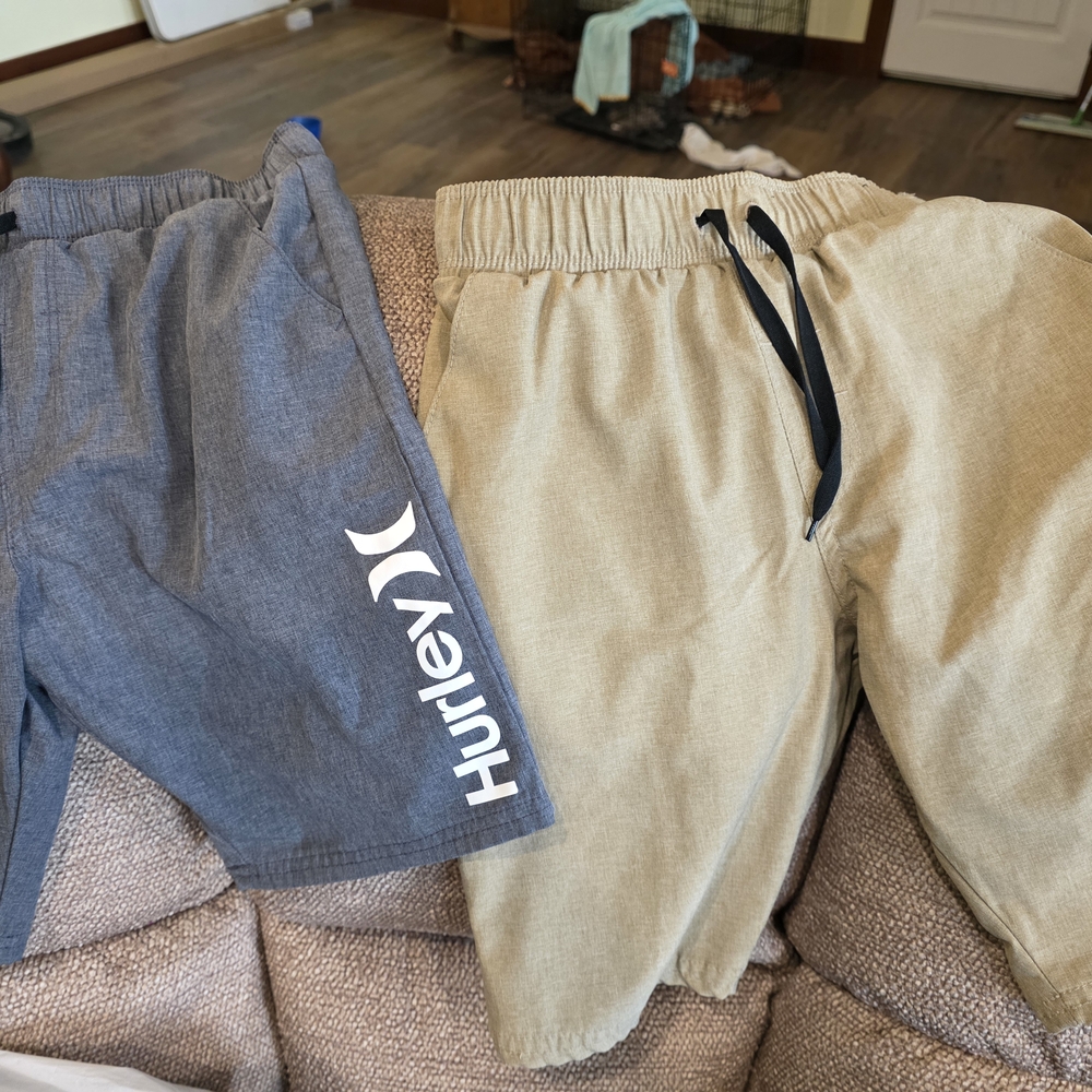 Hurley Kids' Blue and Tan Shorts Duo